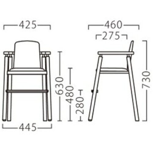 業務用椅子【プロシード】ロリイスNA(ベルト付) 11751-A 幅445×奥行460×高さ730 シート高480(mm)/業務用/新品/送料無料 [2]