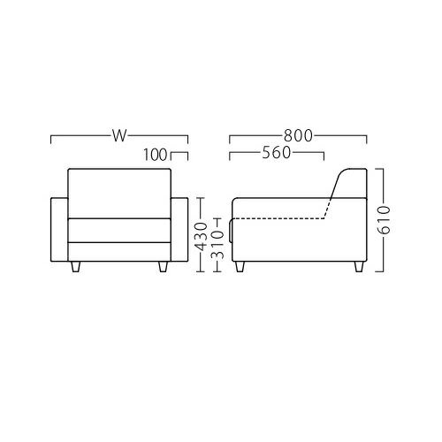 業務用椅子【ローレルNA3P W2000 Aランク】 プロシード 幅2000×奥行800×高さ610(mm...