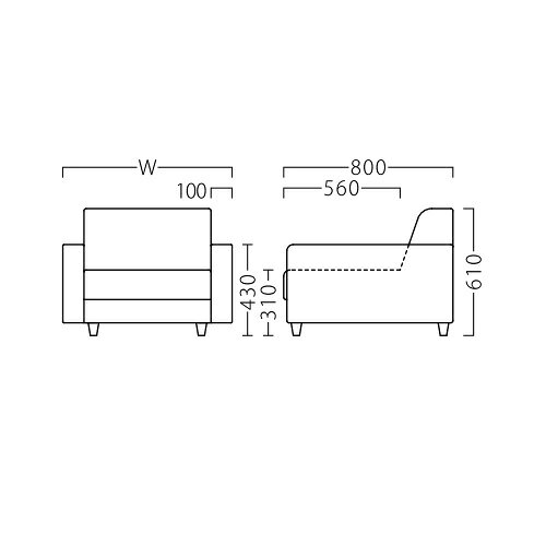 業務用椅子【ローレルBR2P W1400 Aランク】 プロシード 幅1400×奥行800×高さ610(mm)【業務用】【新品】【送料無料】 [2]