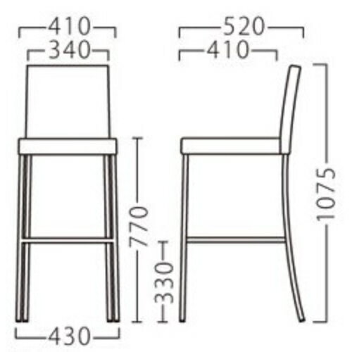 業務用椅子【プロシード】ウーノスタンドAL 21447-E 幅410×奥行520×高さ1075 シート高770(mm)/業務用/新品/送料無料 [2]