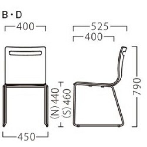 業務用椅子【プロシード】サーフイスD-BL1 21809-A 幅400×奥行525×高さ790 シート高460(mm)/業務用/新品/送料無料 [2]