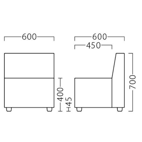 31466-1【プロシード】マゼルイス W600 幅600×奥行600×高さ700 (座面迄の高さ400)(mm)/業務用/新品/送料無料 [3]