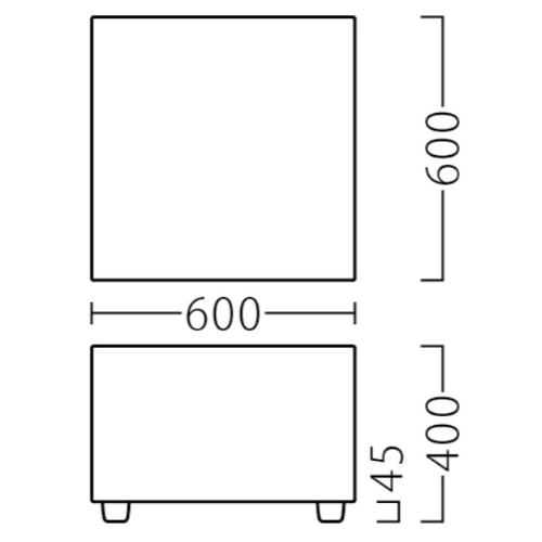 31466-7【プロシード】マゼルスツール W600 幅600×奥行600(mm)、座面迄の高さ400(m...