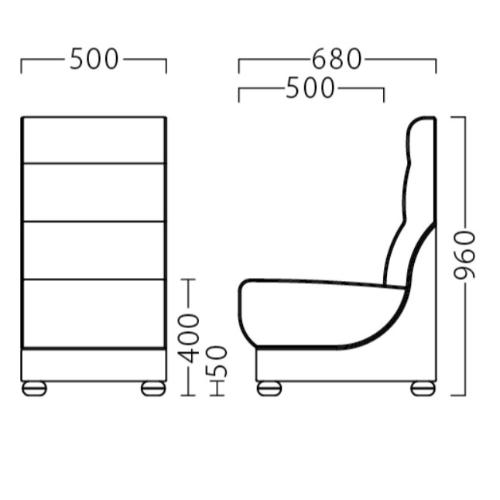 31473-A【プロシード】 マリー W500 一人掛 幅500×奥行680×高さ960 (座面迄の高さ400)(mm)/業務用/新品/送料無料 [3]