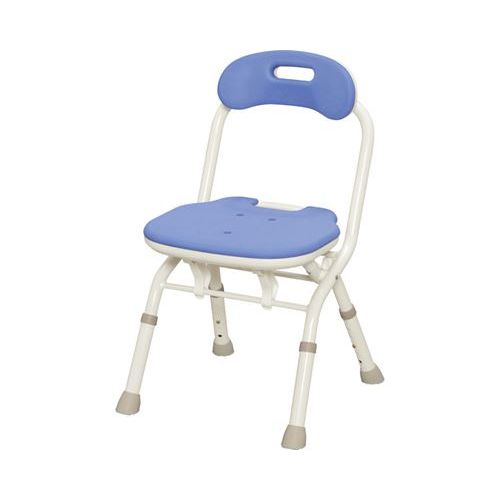 安寿 折りたたみシャワーベンチ FC 背付タイプ/【536-060 ブルー】×1組/業務用/新品/送料無料