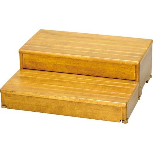 安寿 木製玄関台 2段タイプ 60W-30-2段/【535-586 ライトブラウン】×1組/業務用/新品/送料無料