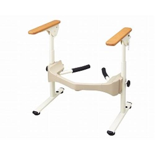 安寿 洋式トイレ用フレーム SUS-はねあげR-2/【533-067 木製ひじ掛け】×1組/業務用/新品/送料無料