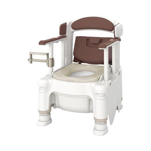 安寿 ポータブルトイレ FX-30 らくゾウくん 暖房便座/【532-960 アースブラウン】×1組/業務用/新品/送料無料