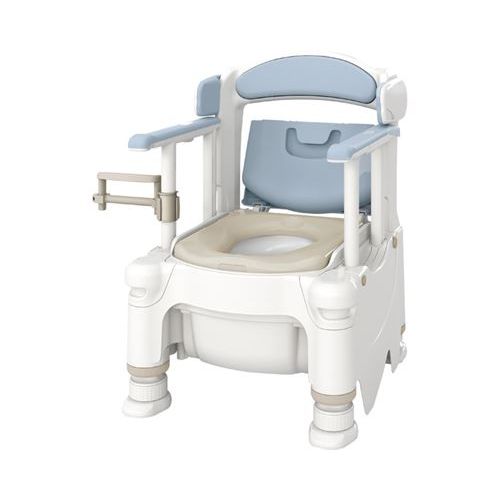 安寿 ポータブルトイレ FX-30 らくゾウくん 暖房便座快適脱臭/【532-967 ミストブルー】×1組/業務用/新品/送料無料