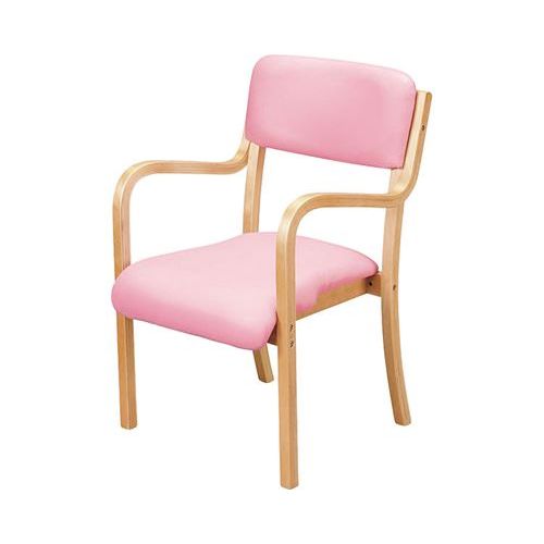 木製スタッキングチェア 木部ナチュラル/【CUFC4-NAPK ピンク】×1組/業務用/新品/送料無料
