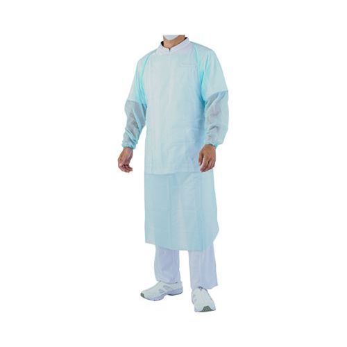 プラスチックガウン(ゴム袖タイプ)20μ/【SHG-001 ブルー 1箱10枚】×16組/業務用/新品/送料無料