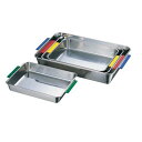 カラー取手付角バット21枚取・赤/業務用/新品/小物送料対象商品