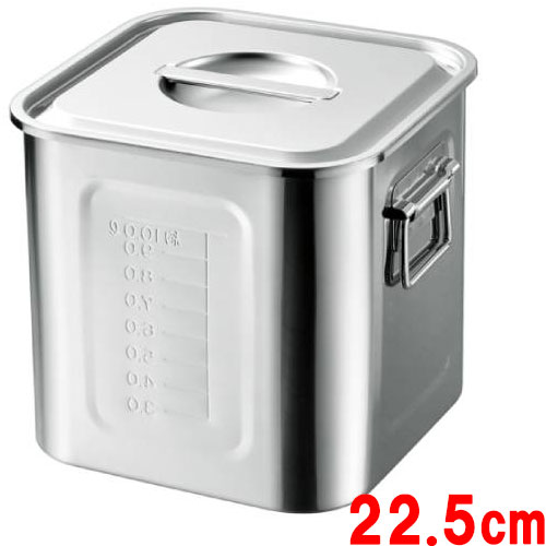 18-8 目盛付角キッチンポット22.5cm/業務用/新品/小物送料対象商品