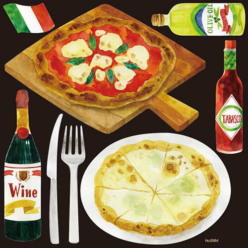 デコレーションシール イタリアン イラスト(6) のぼり屋工房 6984/業務用/新品 /テンポス