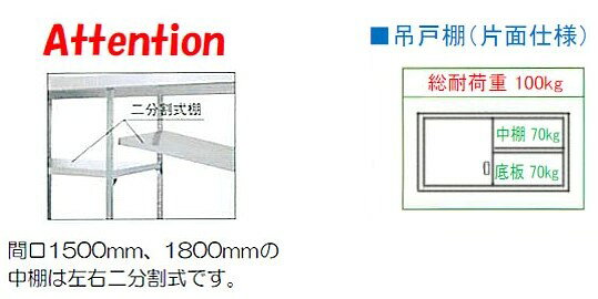 シンコー 吊戸棚 幅1800×奥行300×高さ750 [H75-18030]【送料無料】【新品】【業務用】