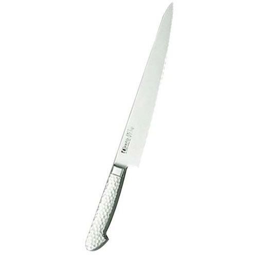 商品情報※右仕様となりますBrieto-M11PROシリーズ刃部：モリブデンバナジウム特殊鋼を用い、切れ味、長切れを重視。ハンドル部：18-8ステンレススチールモナカハンドル。ガラスビーズショット仕上げによる、手触りのソフト化、滑り防止。刃部とハンドル部の(溶接による)一体化で、雑菌等の付着防止など、従来の木ハンドルの衛生面での問題を克服しました。(手研本刃付)商品番号：3512200商品名：Brieto-M11PROシリーズ 筋引 [両刃] M1113 24cmメーカー：EBMサイズ/内容量/重量： / 容量： / 重量：155gその他：●刃渡：240●全長：362●背厚：2.2 配送料について【ご注意】画面上の色はブラウザやご使用のパソコンの設定により実物と異なる場合があります。JANコード：4906496807139