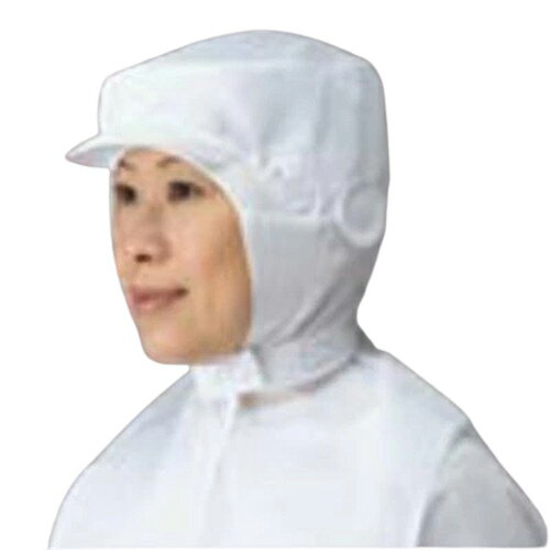 Rakuten - 頭巾帽子 ケープ付きタイプ M 9-1011白/プロ用/新品 /小物送料対象商品