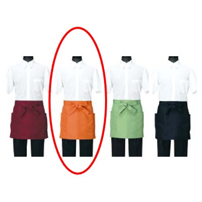 Gingham Aprons - エプロン CT2567－3 オレンジ/プロ用/新品/小物送料対象商品
