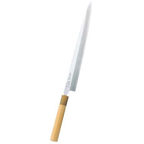 ●商品名：本霞（玉白鋼） 柳刃 33cm●幅×奥行×高さ(mm)：490×-×-●メーカー：-●重量：254g[特記事項]背厚：4.2●配送料について●この商品は、全国 配送料無料 にてお届けいたします。 北海道・沖縄・離島や一部地域では追加配送料が発生致します。JANコード：4548170204379