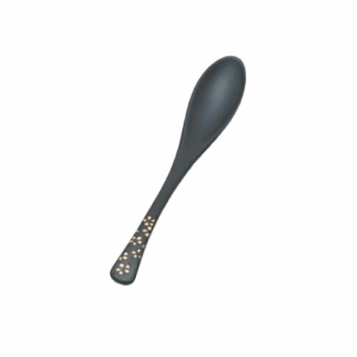 スプーン かゆスプーン 黒に金花/業務用/新品/小物送料対象商品