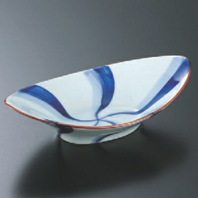 小鉢楕円一品盛内外流水幅122mm...