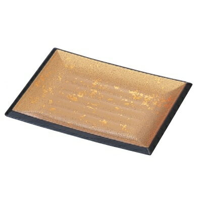 6寸焼物皿 色紙金箔渕黒 SH塗/業務用/新品/小物送料対象商品