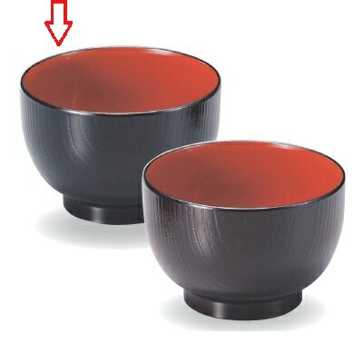 汁椀 姫木目汁椀黒内朱 高さ71 直径:105/業務用/新品/小物送料対象商品/テンポス
