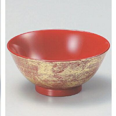 Japanese Soup Bowls - 飯碗 刷毛目飯椀朱金箔内朱塗 高さ55 直径:120/業務用/新品/小物送料対象商品