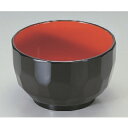 汁椀 亀甲汁椀黒内朱 漆器 高さ64 直径:104/業務用/新品/小物送料対象商品(3)