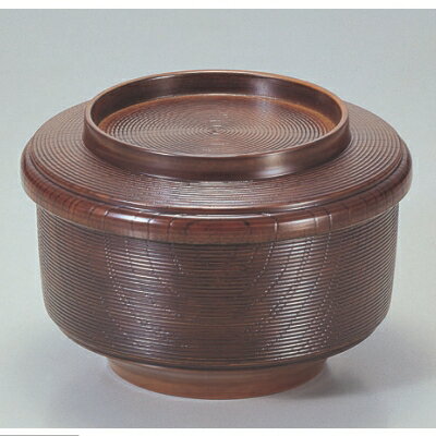 煮物椀 保温飯器栃千筋内朱 漆器/業務用/新品/小物送料対象商品