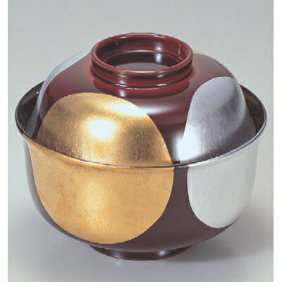 小吸椀 4寸羽反椀溜箔日月本漆塗手描蒔絵 漆器 高さ96 直径:120/業務用/新品/送料無料