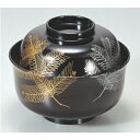 煮物椀 4寸羽反椀黒金銀若松 漆器 高さ65 直径:121/業務用/新品/小物送料対象商品/テンポス