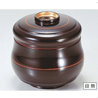 Without Lid - 飯碗 ひさご飯器溜つば金朱ライン内朱 漆器 高さ79 直径:113/業務用/新品/小物送料対象商品