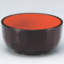 丼碗 4.8寸亀甲木目丼溜内朱 漆器 高さ70 直径:144/業務用/新品/小物送料対象商品