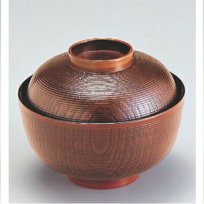 Without Lid - 小吸椀 4寸千筋ケヤキ吸椀栃 漆器 高さ66 直径:118/業務用/新品/小物送料対象商品