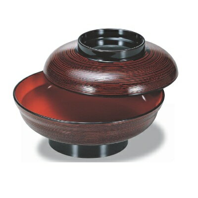 煮物椀 新広輪丼(大)溜刷毛目内朱 漆器 高さ70 直径:190/業務用/新品/小物送料対象商品