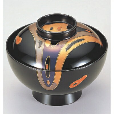 小吸椀 正4寸仙才椀漆黒波紋 漆器 高さ98 直径:120/業務用/新品/送料無料