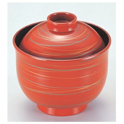 Japanese Soup Bowls - 小吸椀 3寸リリー椀朱あやひも 漆器 高さ66 直径:89/業務用/新品/小物送料対象商品