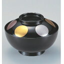 小吸椀 4寸新仙才椀黒金雅日月 漆器 高さ57 直径:122/業務用/新品/小物送料対象商品(3)