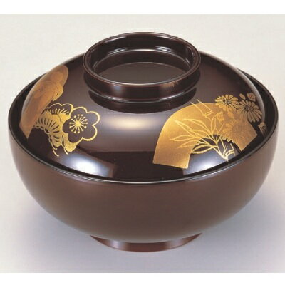 煮物椀 4.5寸平仙才丸椀溜扇五君子 漆器 高さ62 直径:135/業務用/新品/小物送料対象商品