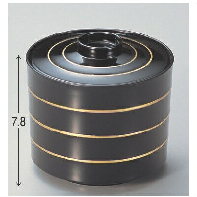 Other - 飯碗 (小)富士段付飯器黒金糸内黒塗 漆器 高さ78 直径:96/業務用/新品/小物送料対象商品