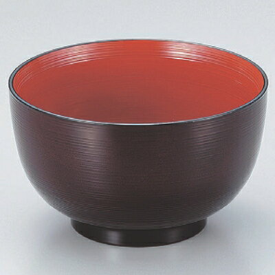 Without Lid - 丼碗 4.5寸刷毛目羽反丼溜内朱 漆器 高さ80 直径:136/業務用/新品/小物送料対象商品
