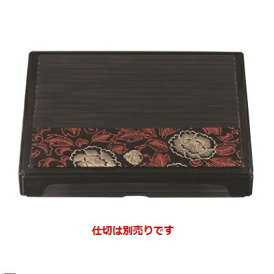 商品情報商品名：尺2寸千筋箱膳合作牡丹（仕切別）寸法：幅360×奥行300×高さ63メーカー：若泉漆器お届け数（合計）：1材質・素材：ABS樹脂・熱可塑性樹脂商品コード：fp1-1-347-1[特記事項]原産国：日本非常に耐久性があり、衝撃に大変強いため割れにくく塗料の密着も強いので色がはげにくくなっておりますが、食器洗浄機を使用しますと変形する場合がありますので避けて下さい。（耐熱温度60℃～70℃）配送料について【ご注意】画面上の色はブラウザやご使用のパソコンの設定により実物と異なる場合があります。