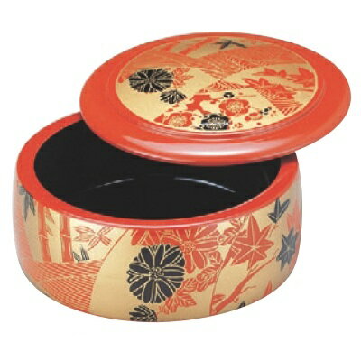 寿司桶 D.Xタイコちらし桶朱に扇面 高さ90 直径:160/業務用/新品/小物送料対象商品