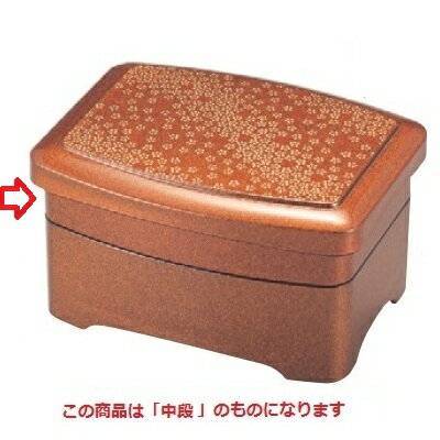 丼重 朝倉丼重梨地小梅内朱塗中段のみ 幅191 奥行149 高さ38/業務用/新品/小物送料対象商品