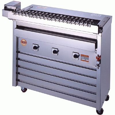 【業務用】 ヒゴグリラー 回転串焼 床置式グリラー 三相200V 3K-012X 幅1080×奥行570×高さ950mm 【送料無料】