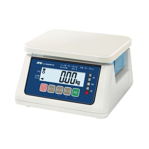 A&D 取引証明用 防塵・防水はかり ワイヤレス通信モデル SJ-30KAWP-BT(ひょう量:30kg 目量:20g)