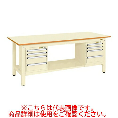 KK-69PSL42I 【サカエ】【固定式】軽量作業台KKタイプ(スモールキャビネット付) 幅1800×奥行750×高さ740(mm)/業務用/新品/送料無料