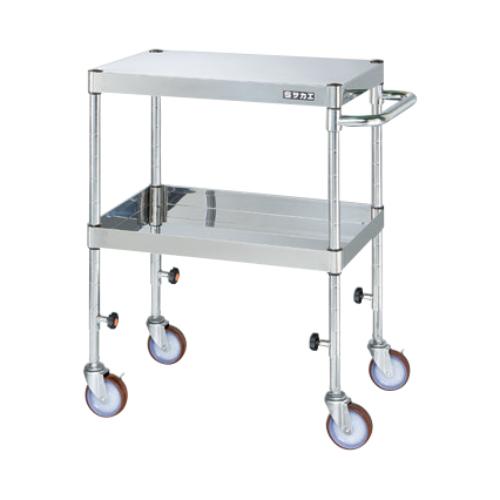 【移動式】【サカエ】ステンレスCSパールワゴン(下部昇降タイプ) TCSP4-6072NU 幅600×奥行400×高さ725~975(mm)/業務用/新品/送料無料