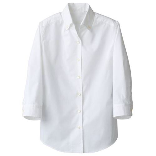 【セブンユニフォーム】スキッパーボタンダウンシャツ（女性用）サイズ：7～15 カラー：ブラウン,ホワイト